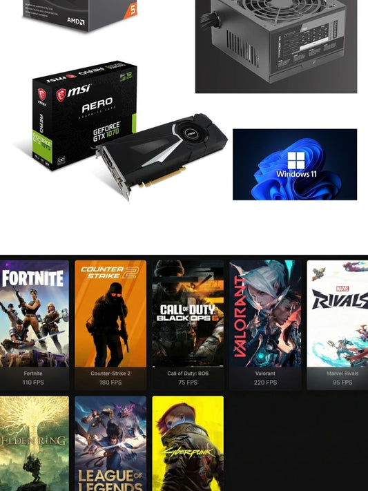 Gaming-PC Ultra Budget mit Ryzen 5 2600 & GTX 1070